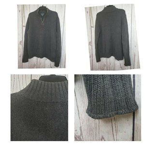 Polo Jeans Company Large Ralph Lauren Embroidered Gray Men 1/4 Zip Sweater